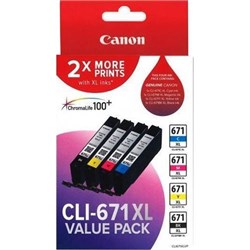 CANON PIXMA CLI671XL INK CARTRIDGE HIGH YIELD VALUE PACK CMYK