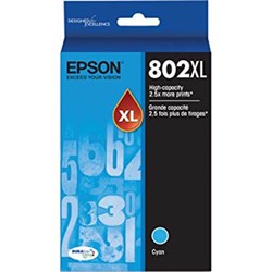 EPSON 802XL DURABRITE ULTRA INK CARTRIDGE HIGH YIELD CYAN
