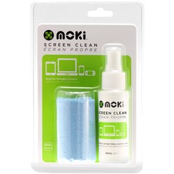 MOKI SCREEN CLEAN 60ML SPRAY WITH 20 X 28CM MICROFIBRE CLOTH