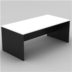 OM STRAIGHT DESK 1800W X 900D X 720MMH WHITE AND CHARCOAL