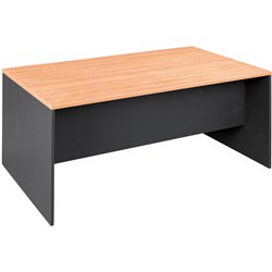 OM STRAIGHT DESK 1800W X 750D X 720MMH BEECH AND CHARCOAL