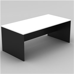 OM STRAIGHT DESK 1350W X 750D X 720MMH WHITE AND CHARCOAL