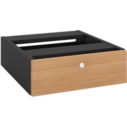 OM FIXED PEDESTAL 1 DRAWER 464W X 400D X 145MMH BEECH AND CHARCOAL