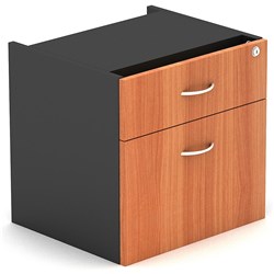OM FIXED PEDESTAL 1 DRAWER 1 FILE 464W X 400D X 450MMH CHERRY AND CHARCOAL