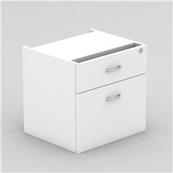 OM FIXED PEDESTAL 1 DRAWER 1 FILE 464W X 400D X 450MMH ALL WHITE