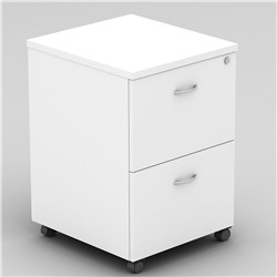 OM MOBILE PEDESTAL 2 FILE DRAWER 468W X 510D X 685MMH ALL WHITE