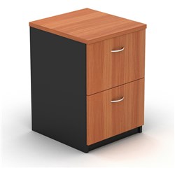 OM FILING CABINET 2 DRAWER 468W X 510D X 720MMH CHERRY AND CHARCOAL