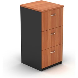 OM FILING CABINET 3 DRAWER 468W X 510D X 990MMH CHERRY AND CHARCOAL