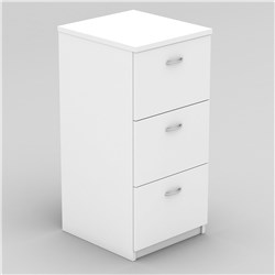 OM FILING CABINET 3 DRAWER 468W X 510D X 990MMH ALL WHITE