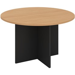 OM ROUND MEETING TABLE 1200 DIAMETER X 720MMH BEECH AND CHARCOAL