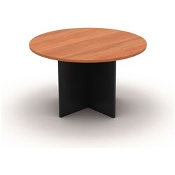 OM ROUND MEETING TABLE 1200 DIAMETER X 720MMH CHERRY AND CHARCOAL