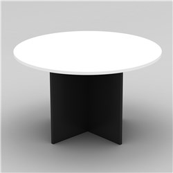 OM ROUND MEETING TABLE 900 DIAMETER X 720MMH WHITE AND CHARCOAL