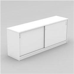 OM CREDENZA 1800W X 450D X 720MMH LOCKABLE SLIDING DOORS ALL WHITE