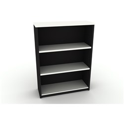 OM BOOKCASE 900W X 320D X 1200MMH 2 SHELF WHITE AND CHARCOAL