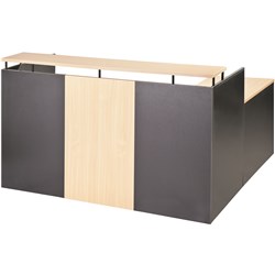 OM RECEPTION COUNTER 1800W X 750D X 1100MMH BEECH AND CHARCOAL