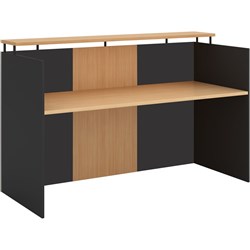 OM Reception Counter 1800W x 750D x 1100mmH Beech And Charcoal