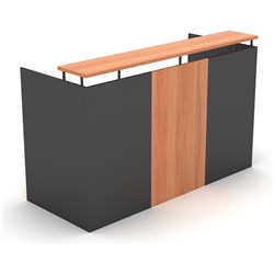 OM RECEPTION COUNTER 1800W X 750D X 1100MMH CHERRY AND CHARCOAL