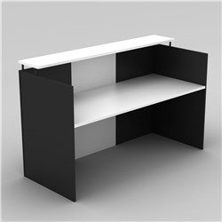OM RECEPTION COUNTER 1800W X 750D X 1100MMH WHITE AND CHARCOAL