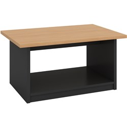 OM COFFEE TABLE 900W X 600D X 450MMH BEECH AND CHARCOAL