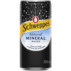 SCHWEPPES NATURAL MINERAL WATER 200ML CAN PACK OF 24