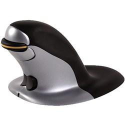 FELLOWES PENGUIN AMBIDEXTROUS VERTICAL MOUSE WIRELESS MEDIUM BLACK/SILVER