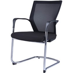 RAPIDLINE WMCC MEETING CHAIR MESH BACK BLACK PADDED FABRIC SEAT