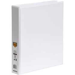 MARBIG CLEARVIEW INSERT BINDER A4 2D RING 38MM WHITE