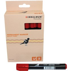 BIBBULMUN EVERYDAY PERMANENT MARKER BULLET 1-3MM RED