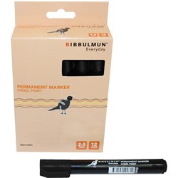 BIBBULMUN 271 PERMANENT MARKER CHISEL 2-5MM BLACK