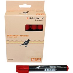BIBBULMUN 271 PERMANENT MARKER CHISEL 2-5MM RED