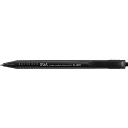 STAT RETRACTABLE BALLPOINT PEN MEDIUM 1MM BLACK