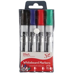 STAT WHITEBOARD MARKER BULLET 2.0MM ASSORTED WALLET OF 4