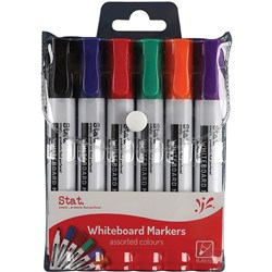 STAT WHITEBOARD MARKER BULLET 2.0MM ASSORTED WALLET OF 6