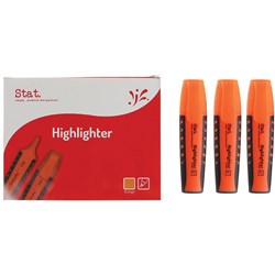 STAT HIGHLIGHTER CHISEL 2-5MM TIP RUBBERISED GRIP ORANGE