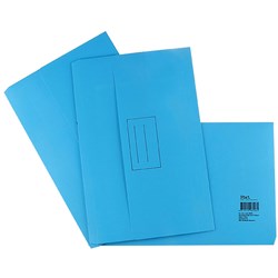 STAT DOCUMENT WALLET FOOLSCAP MANILLA 30MM GUSSET BLUE