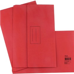 STAT DOCUMENT WALLET FOOLSCAP MANILLA 30MM GUSSET RED