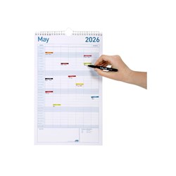 SASCO FAMILY ACTIVITY WALL CALENDAR 250 X 410MM MONTH TO VIEW WHITE