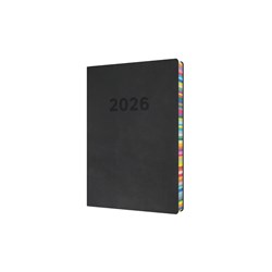 COLLINS EDGE RAINBOW DIARY A5 DAY TO PAGE CHARCOAL