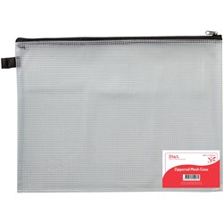 STAT MESH CASE TRANSPARENT MESH 360X270MM BLACK ZIPPER
