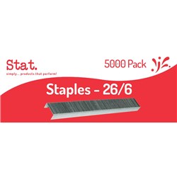 STAT STAPLES SIZE 26/6 BOX OF 5000