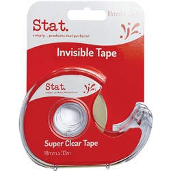 STAT INVISIBLE TAPE 18MMX33M IN DISPENSER
