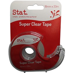 STAT OFFICE TAPE SUPER CLEAR 18MMX33M IN DISPENSER