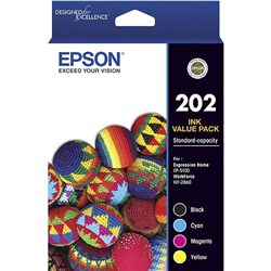 EPSON 202 INK CARTRIDGE VALUE PACK OF 4 ASSORTED COLOURS
