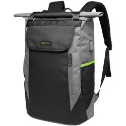 MOKI 15.6 INCH ODYSSEY ROLL-TOP BACKPACK BLACK AND GREY