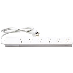 THE BRUTE POWER CO. 6 SOCKET POWERBOARD WHITE