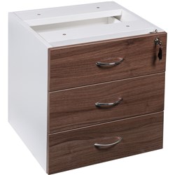 OM PREMIER FIXED PEDESTAL 3 DRAWER 464W X 400D X 450MMH CASNAN AND WHITE