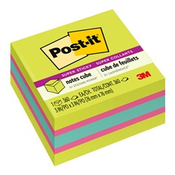POST-IT 2027-SSGFA SUPER STICKY NOTES 76MMX76MM BRIGHT ASSORTED 360 SHEETS