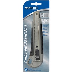 WESTCOTT PROFESSIONAL OFFICE CUTTER KNIFE 18MM BLADE BLACK
