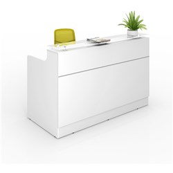 CLASSIC RECEPTION COUNTER 1800W X 850D X 1150MMH WHITE