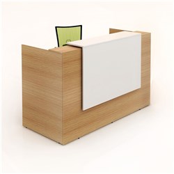 SORRENTO RECEPTION COUNTER 1800W X 840D X 1150MMH WHITE AND BEECH